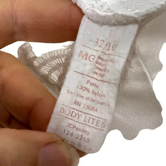 Vintage 90s Lace Floral Detail Trim Knee Length Off White Nylon Medium - Picture 3 of 7